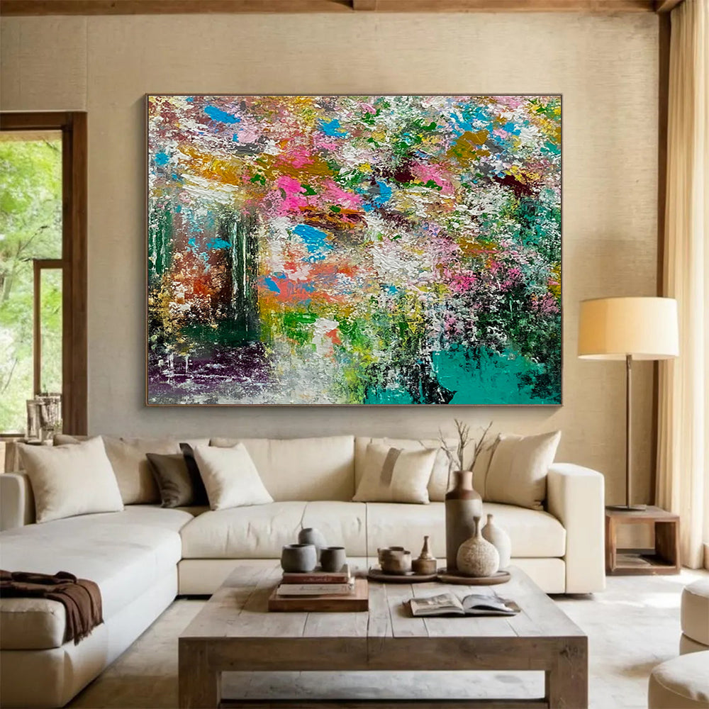 “Vibrant Color - Explosion Abstract” - Textured Oil Painting on Canvas DKS919