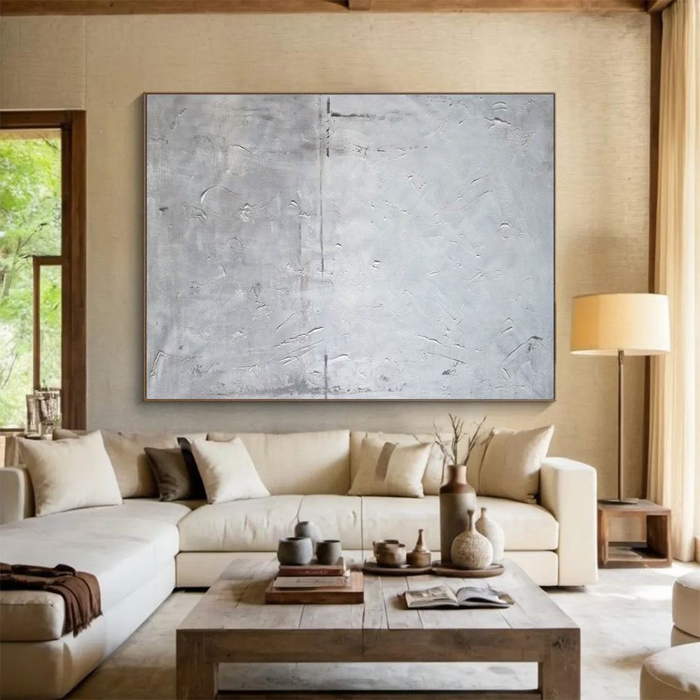 “Gray Textured Minimalism” - Minimalist Abstract Painting On Canvas DKS848