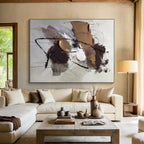 Earth Textures - Mainly Brown - Tan and Gray - White - Abstract Cubism PS0775