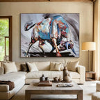 “Colorful Charging Bull” - Expressionist Animal - Painting On Canvas PT1747