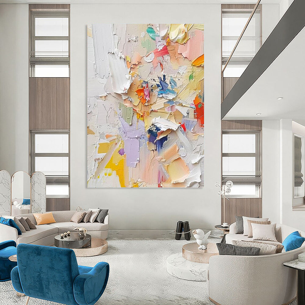 “Colorful Palette Knife: Vibrant Abstract” - Bold Impasto Art On Canvas PT0971