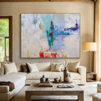 Pastel - Toned Abstract Splashes Modern Abstract Painting On Canvas DKS113