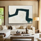 “Bold Black Curved Strokes” - Abstract Expressionist - Painting On Canvas PT1790