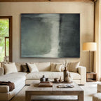 “Gray Gradient Calm” - Gray, White Abstract Subtle Painting On Canvas PS0630