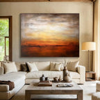 Warm Sunset Horizon - Gradient Landscape Painting On Canvas DKS343