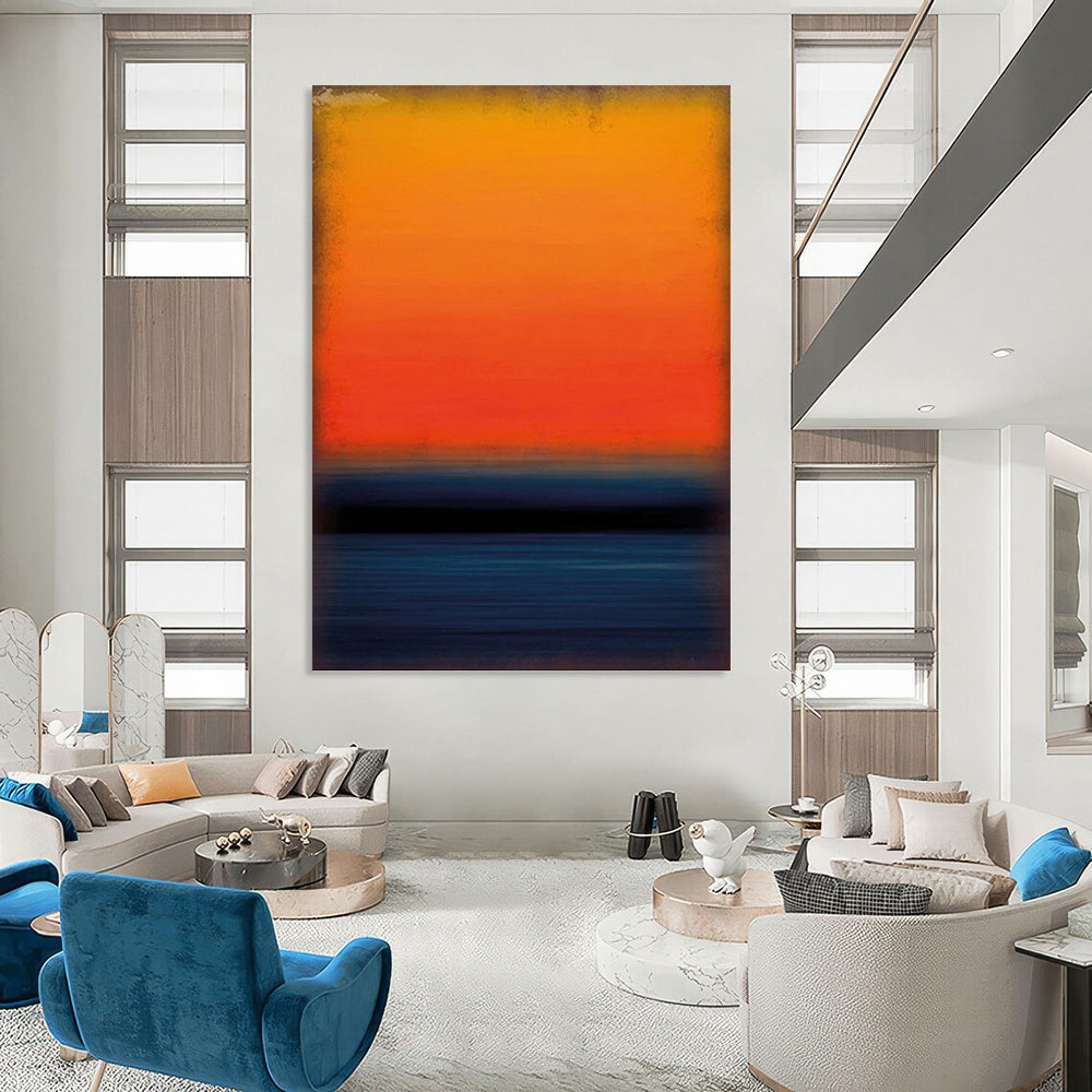 “Orange - Red Horizon” - Minimalist, Sunset - Inspired Painting On Canvas PT1601
