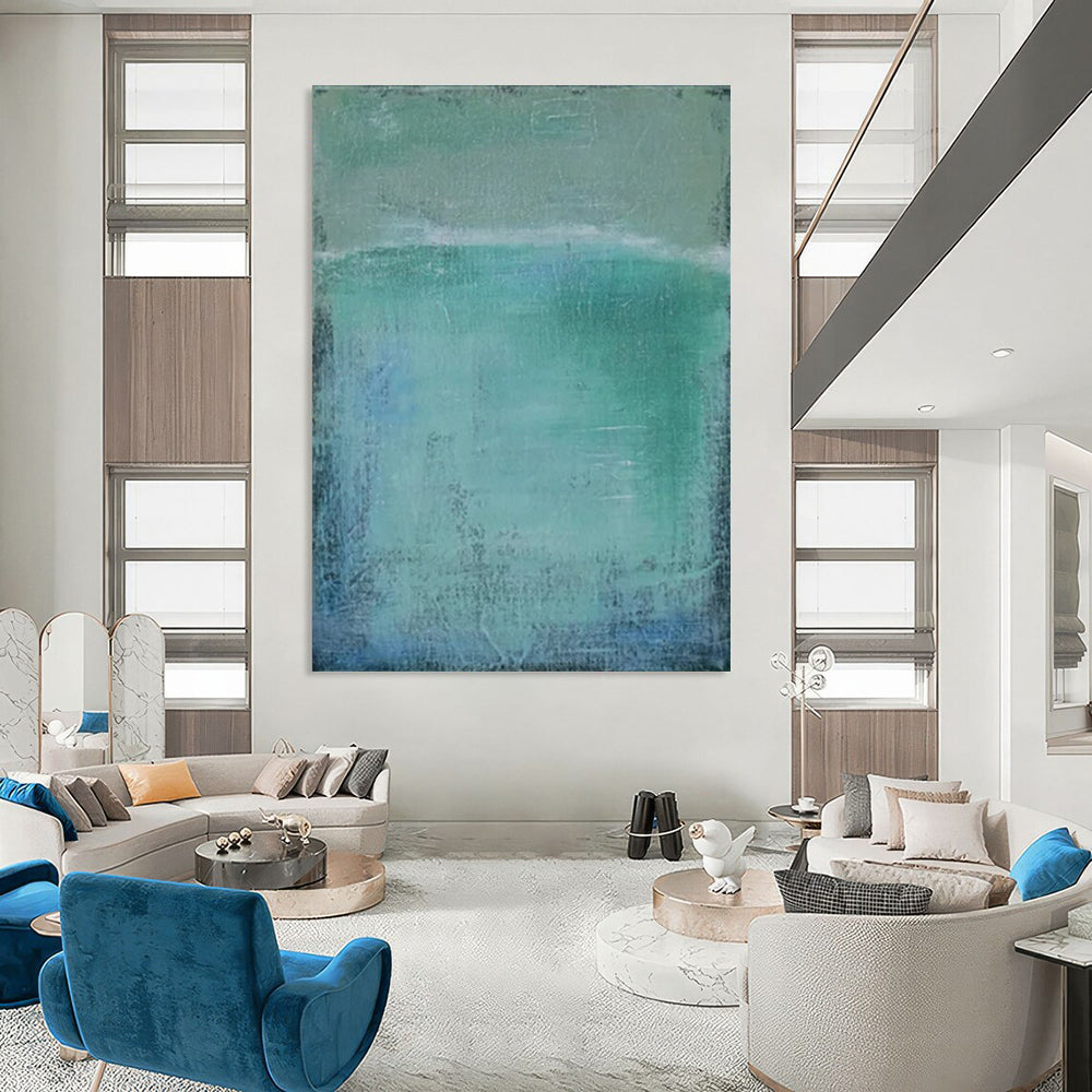 “Teal - Blue Gradient” - Color Field Painting On Canvas PT2320