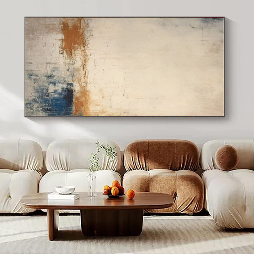 Beige, Blue, Brown, Orange with Abstract Simplicity "Simple Beauty" Abstract Painting On Canvas PS1343