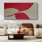 Red and Beige Organic, "Fluid Forms" – Organic Abstract Painting On Canvas PS0998