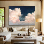“Pink Clouds in Dark Sky” Landscape Painting On Canvas DKS185