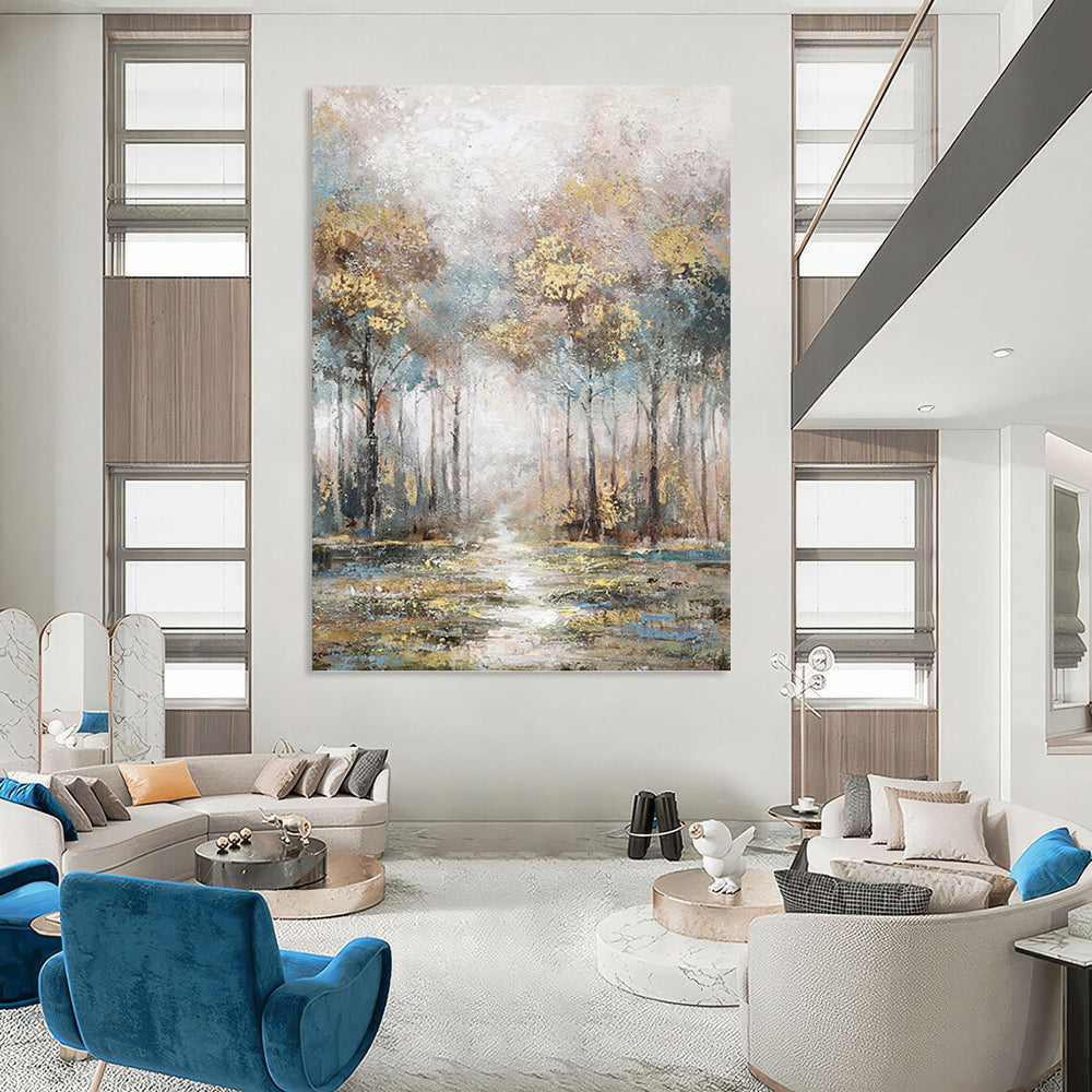 “Misty Forest Impressionist Style” - Impressionist - Inspired Landscape Painting On Canvas PT1433