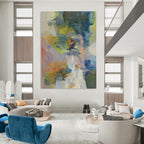 “Colorful Abstract Composition” - Impressionist Abstract Painting On Canvas PT2263