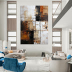 “Rustic Geometric Abstract” - Abstract Expressionist Painting On Canvas PT1308