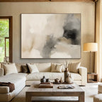 “Beige - Grey Abstract Mist” Abstract Painting On Canvas DKS239
