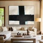 Bold Black - White Cross Abstract Painting On Canvas DKS180