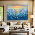 “Colorful Sea Sunset” - Impressionistic Oil Painting On Canvas DKS855