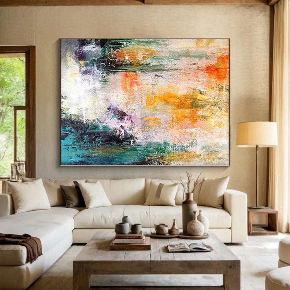 “Vibrant Color Wash Abstract” - Abstract Expressionist Painting On Canvas PS0006