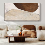 “Brown - Beige Textured Abstract” - Earthy Abstract Painting On Canvas PS0171