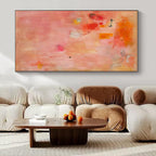 Pink, Orange, Yellow with Playful Shapes "Sunset Confetti" Abstract Painting On Canvas PS1379