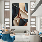 “3D Curved Paper Art” - Sculptural Abstract Painting On Canvas PT1023