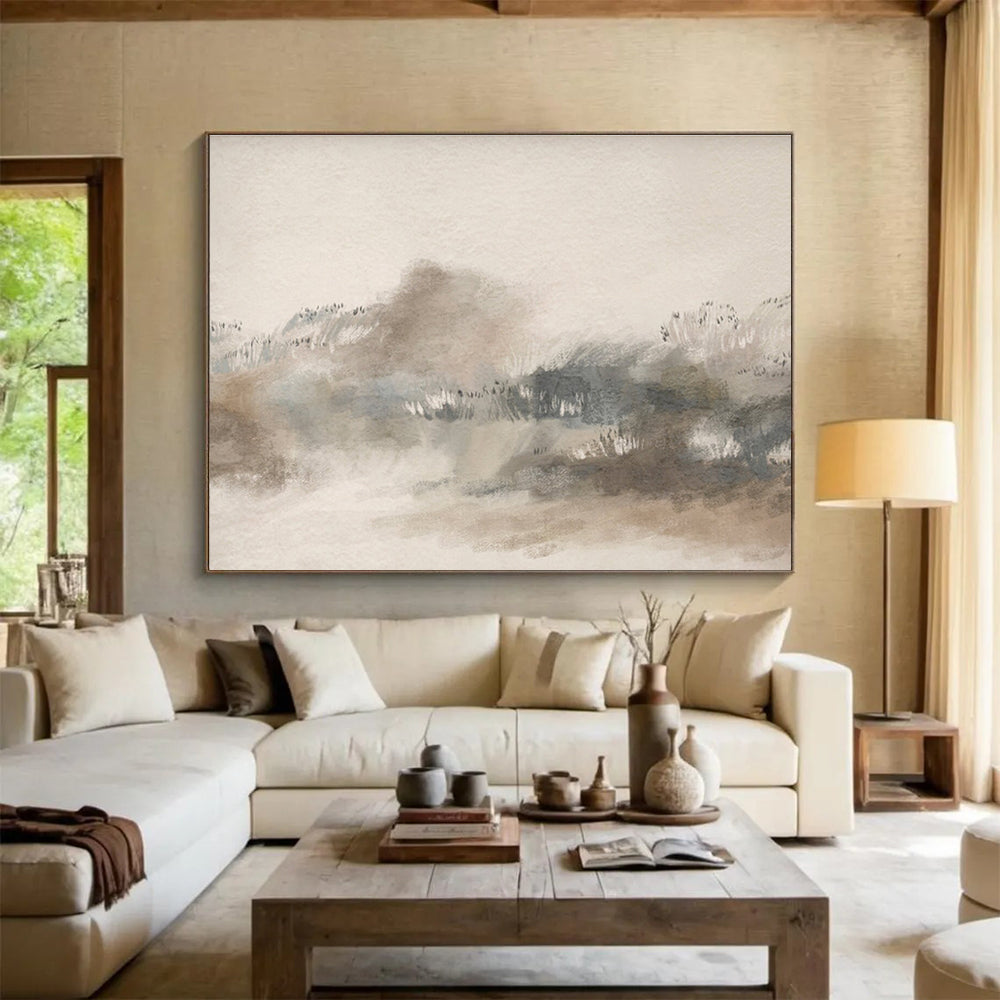 “Muted Earth - Tone Landscape” Landscape Painting On Canvas DKS244