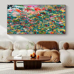 Teal and Orange Swirls - Fluid Acrylic Mix of Cool and Warm Tones Painting On Canvas PS1220
