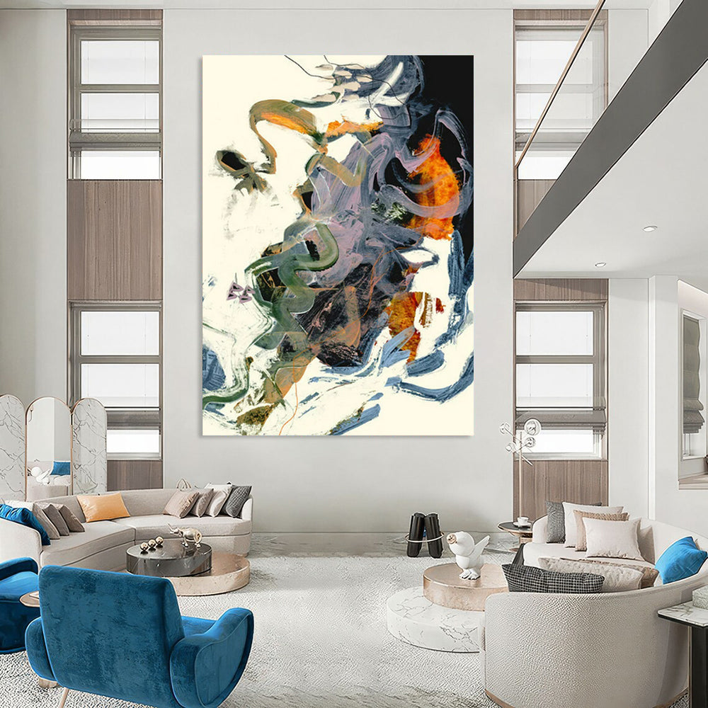 “Colorful Swirls” - Abstract Expressionist Painting On Canvas PT2312