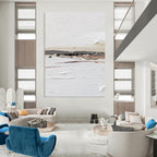 “White and Brown Abstract” - Abstract, Subtle - Styled Painting On Canvas PT1664