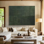 Dark Green Texture: Monochromatic Minimalist Painting for Zen Garden Room & Minimalist Study DKS656