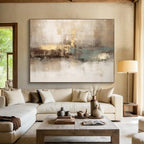 “Earthy Tones Abstract Composition” - Modern Abstract Painting On Canvas PT070
