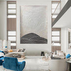 “Black - White Textured Abstract” - Minimalist Textured Painting On Canvas PT1960