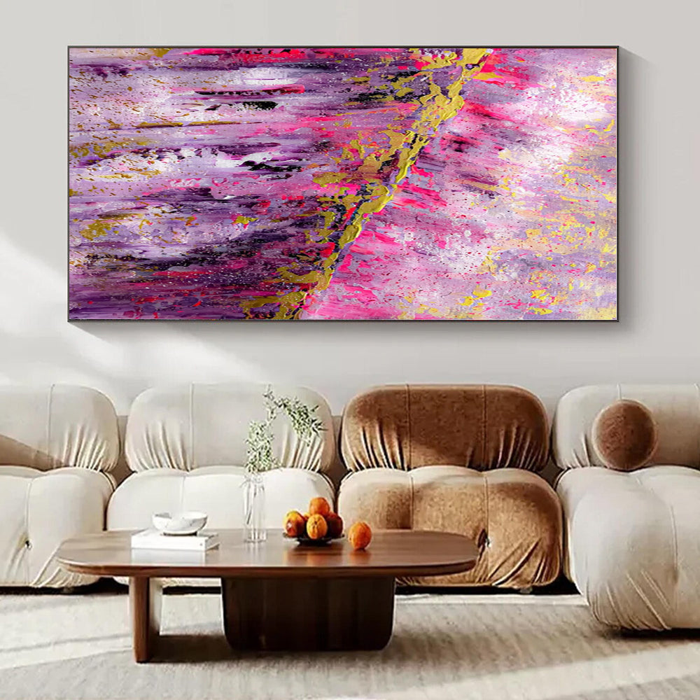 Pink and Purple Dripping Fantasy - Vivid Color Flow Abstract Painting On Canvas PS1237