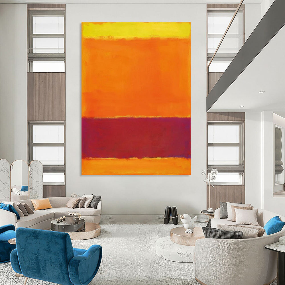 “Yellow - Orange - Purple Color Blocks” - Color - Field, Vibrant - Styled Painting On Canvas PT1607