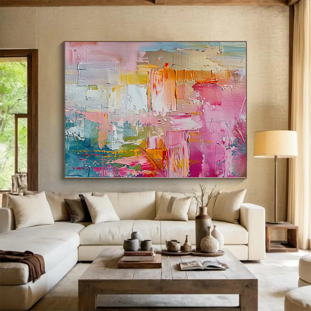 “Pink - Colorful Abstract” - Expressive Abstract Painting On Canvas PS0090