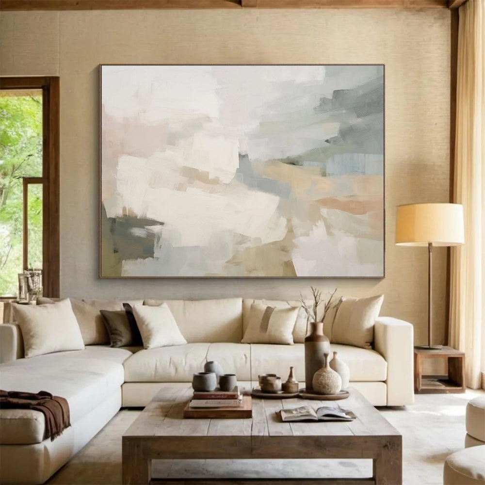 Soft Pastel Abstract Painting On Canvas DKS044