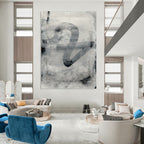 “Monochrome Abstract Flow” - Black & White Dynamic Forms Painting On Canvas DS189