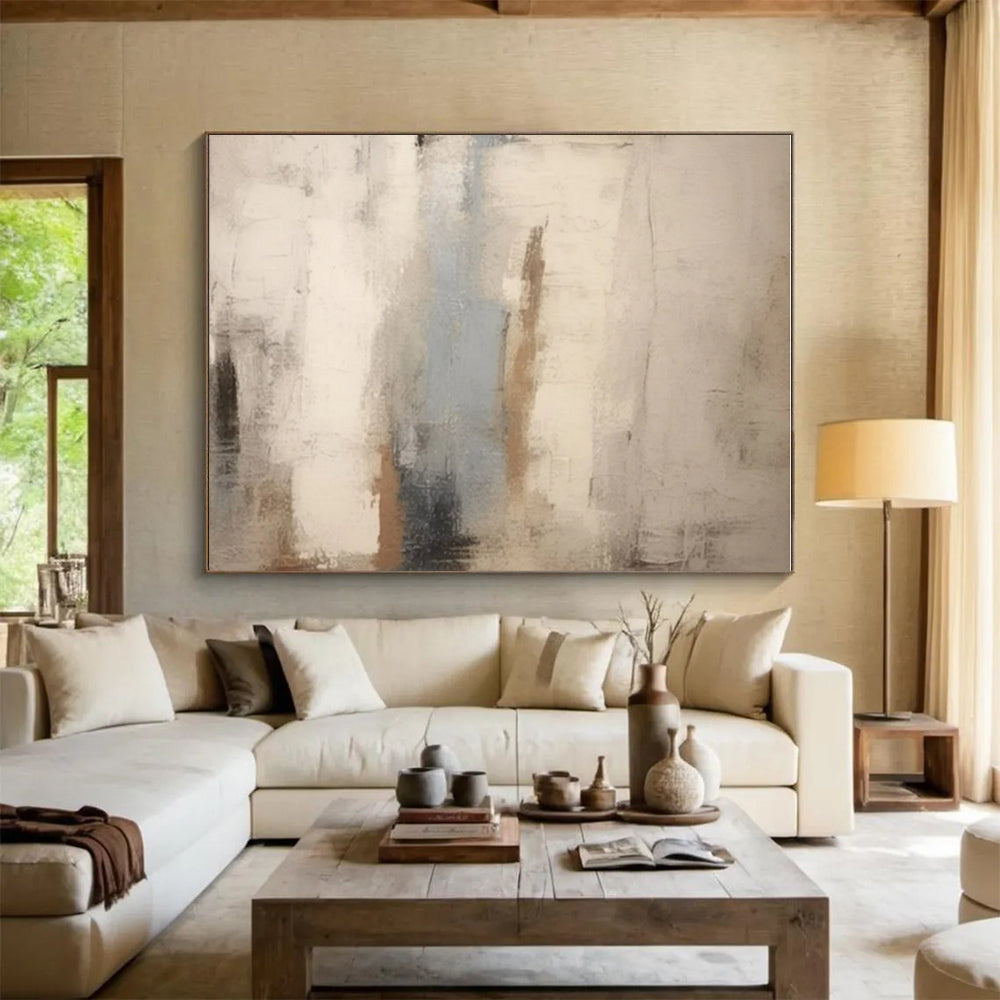 “Soft Neutral Blends” - Neutral Tones Abstract Minimalist Painting On Canvas PS0705