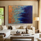 “Blue - Orange Abstract Forest” - Nature - Inspired Abstract Painting On Canvas PS0054