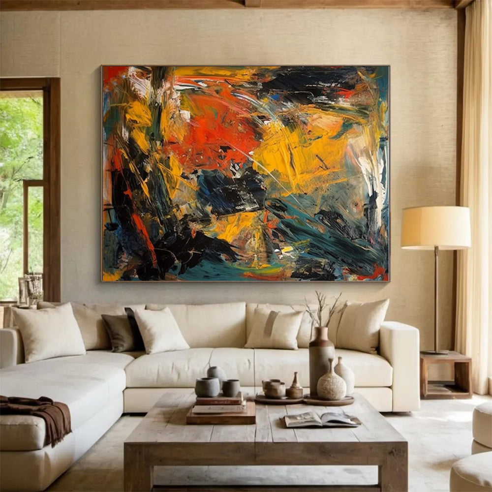 “Dynamic Color Chaos” - Multicolor Abstract Expressionist Painting On Canvas PS0700