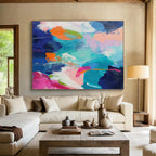 “Colorful Ocean Waves” - Abstract Seascape Painting On Canvas DKS489