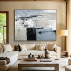 “Neutral Tones Abstract Geometry” - Subtle Abstract Painting On Canvas PT152