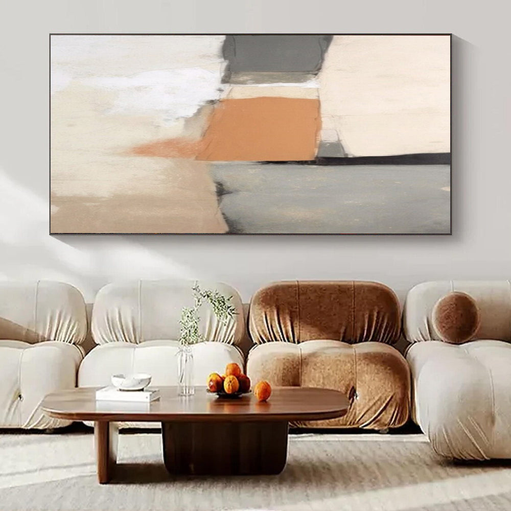 Muted Tones, "Soft Geometry" – Abstract Geometric Painting On Canvas PS1040
