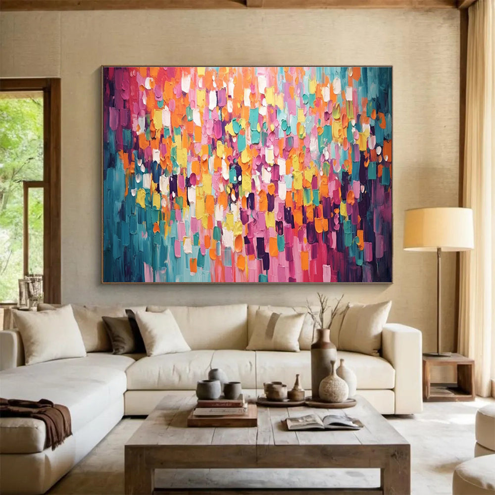 “Colorful Abstract Cubes” - Abstract Oil Painting On Canvas DKS868