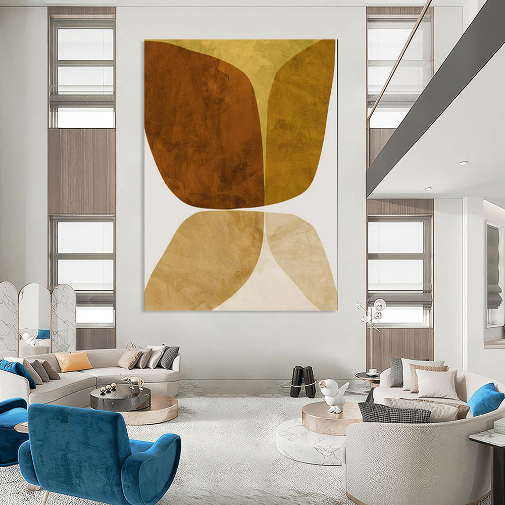 “Brown - Beige Forms” - Minimalist Abstract Painting On Canvas PT2310