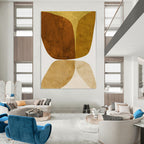 “Brown - Beige Forms” - Minimalist Abstract Painting On Canvas PT2310