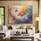 “Colorful Impasto Swirl” - Impasto Abstract Painting On Canvas DKS870