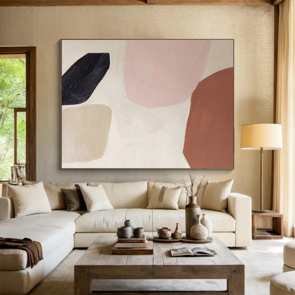 “Pastel Shapes Abstract” - Abstract Painting on Canvas DKS578