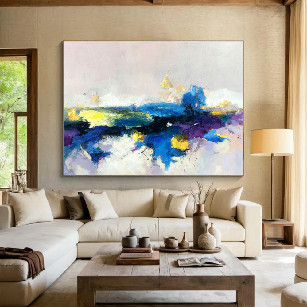 “Colorful Abstract Landscape” - Abstract Painting On Canvas DKS531