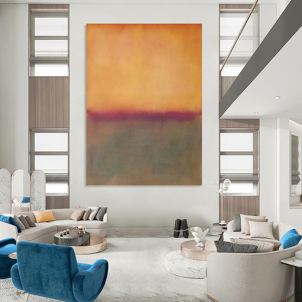 “Orange - Purple Gradient” - Minimalist, Abstract - Hued Painting On Canvas PT1602
