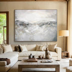 “Gray - White Abstract Landscape” - Misty Mood Painting On Canvas DKS441